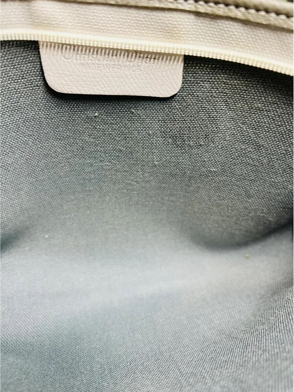 Vintage Christian Dior Honeycomb Canvas Cosmetic Bag/ Clutch – White/Grey